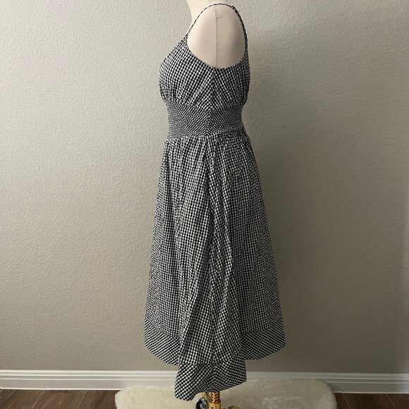 Tecovas Cotton Tank Tiered Midi Dress in Black and White Gingham, Size XL - Picture 3 of 11
